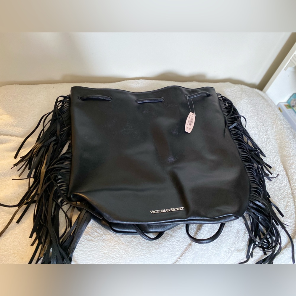 Victorias Secret Faux Leather Fringe Backpack